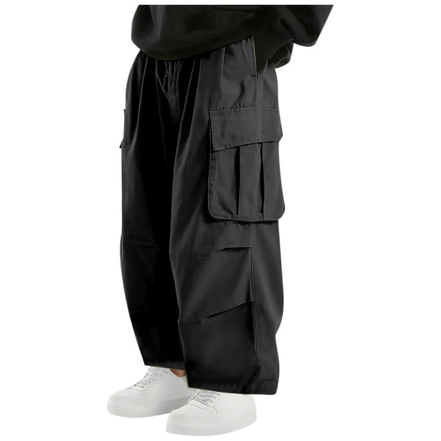 Work Pants for Men, High-Elasticity Polyester Straight-Leg Cargo Pants with Waterproof Treatment and Rip-Stop Fabric for Outdoor Activities