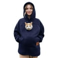 thumbnail image 2 of Stralyhd Pet Pouch Hoodie for Women Oversized Sweatshirt with Pet Pocket Sharpa Warm Kangaroo Pouch Hoodie Long Sleeve Animal Holder Pullover Navy XL, 2 of 9