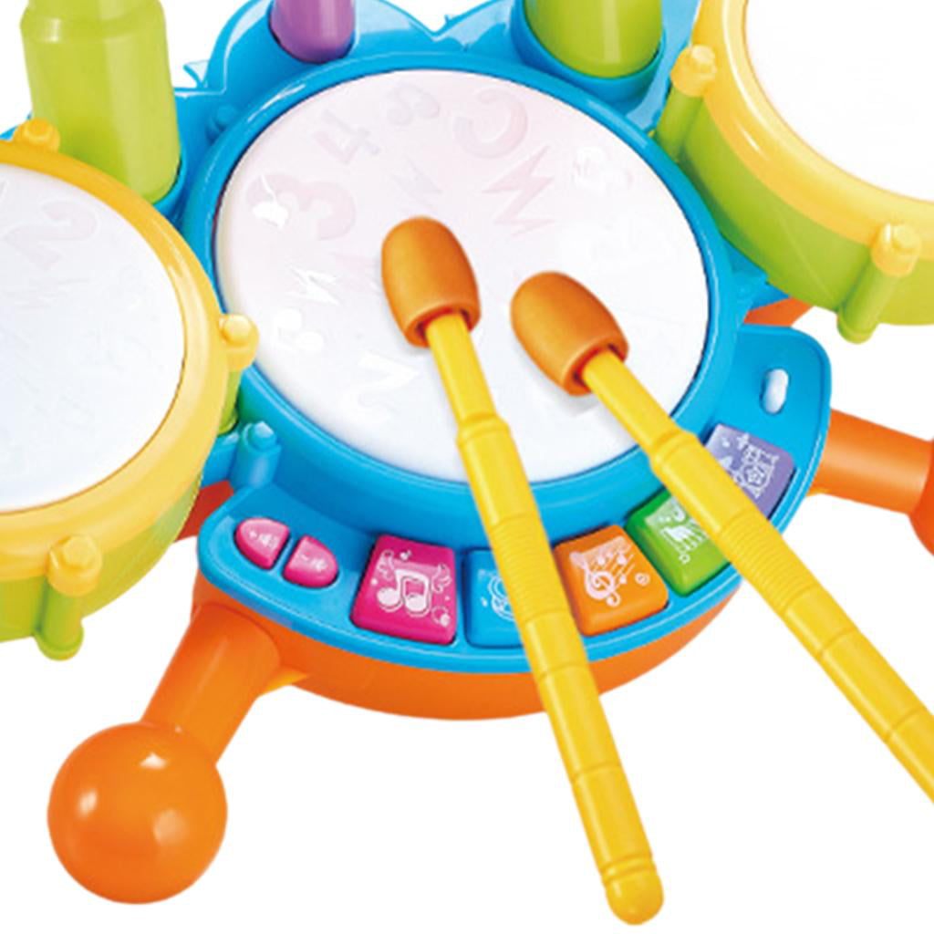Green chiwanji Kids Drum Kit Baby Drum Set Baby Musical Instruments for Toddlers Nursery Drum Kit 