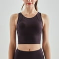 thumbnail image 2 of Sujetador deportivo de cuello alto para mujer - Largo, impacto medio, sin aros, acolchado, camiseta corta para yoga/gimnasio - Tallas S-XL, 2 of 8