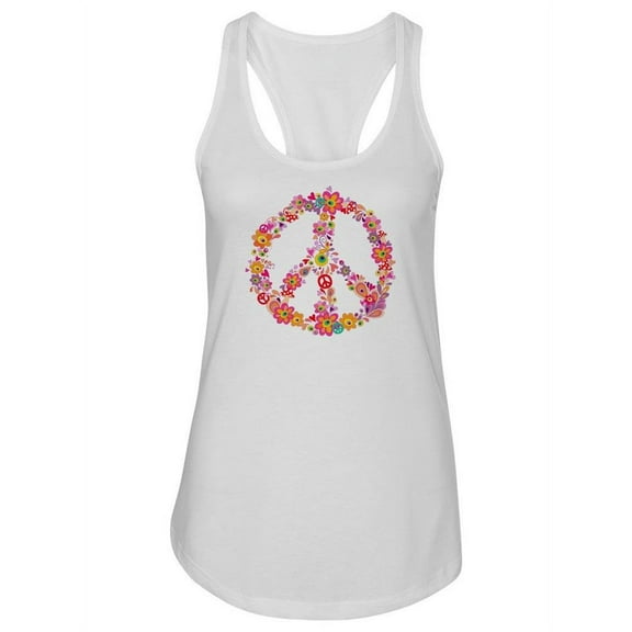Hippie Print Peace Symbol Tank Women -Image by Shutterstock, Female x-Large