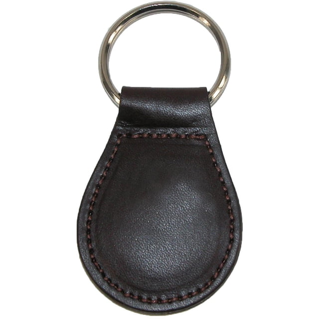 Boston Leather Smooth Leather Tear Drop Key Fob Keychain