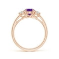 thumbnail image 2 of ANGARA Natural 1.15 Ct. Amethyst with Diamond Classic Ring in 14K Rose Gold for Women (Ring Size: 12), 2 of 9