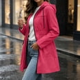 thumbnail image 5 of vdgthytj Rain Jacket Women Long Sleeve Full Zip Waterproof Elastic Waist Hooded Jackets Fall Outdoor Hiking Travel Outerwear with Pockets(Medium,Pink), 5 of 8