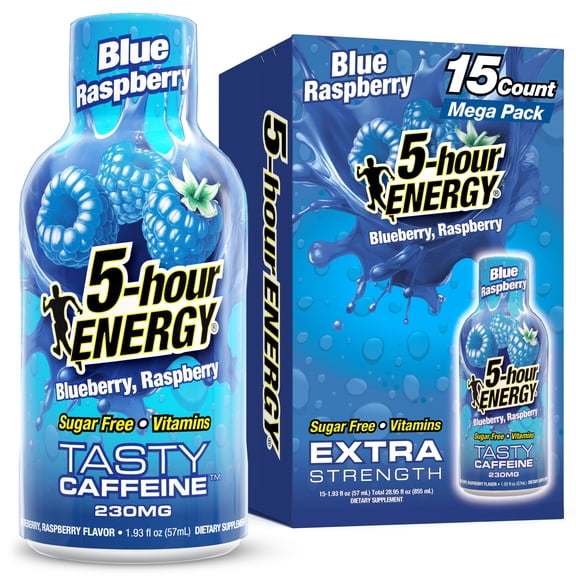 5-hour ENERGY Shot, Extra Strength, Blue Raspberry, 15 Count