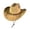 Khaki, variant on Unir Embroidered Wide Brim Cowboy Hat for Women, Suede Sun Protection with Chin Strap, Outdoor Western Style Hat, 1 Piece, One Size