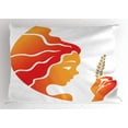 thumbnail image 1 of Zodiac Virgo Pillow Sham Warm Colored Fantastic Woman with an Ear of Wheat Horoscope Art, Decorative Standard Size Printed Pillowcase, 26 X 20 Inches, Vermilion Orange Cocoa, by Ambesonne, 1 of 2