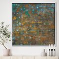 thumbnail image 3 of Blue and Bronze Dots on Glass IV - Cabin & Lodge Framed Canvas, 3 of 3