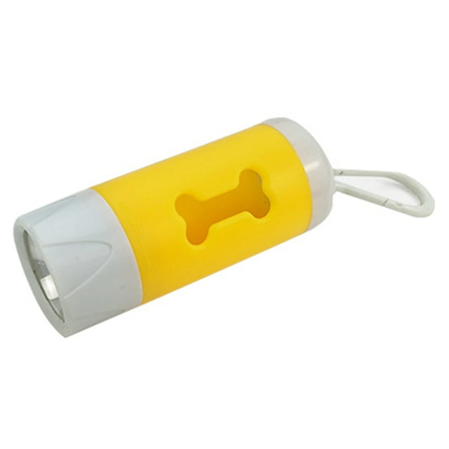 Distributeur de Sacs à Déchets pour Chiens, Mini Sac à Excréments d'Animaux avec Lampe de Poche LED