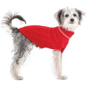 Fashion Pet Classic Cable Knit Dog Sweater in Red - Cozy and Protective Knitwear for Dogs of All Sizes