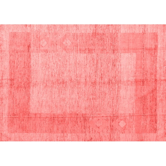 Ahgly Company Indoor Rectangle Abstract Red Modern Area Rugs, 7' x 9'