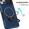 thumbnail image 2 of Allytech Magnetic Case for iPhone 15 with Lens Slide Cover, [Non-Slip] [Military Grade Protection] Slim Shockproof Ring Stand Case Support Wireless Charging, Royalblue, 2 of 10