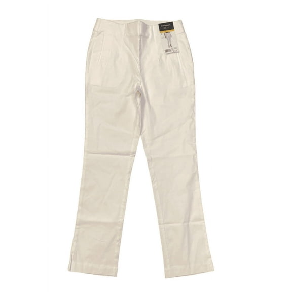 Rafaella Women's Stretch Pull On Elastic Waist Ankle Pant (Star White, 14)