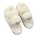 thumbnail image 1 of KAKOWELY 1 par de pantuflas peludas para mujer, pantuflas de felpa con punta abierta, zapatos de interior para casa, 1 of 5