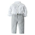 thumbnail image 2 of FYMNSI Toddler Baby Boy Clothes Formal Boys Suit Wedding Outfits Dress Shirt+Bowtie+Suspender Pants 3-4 Years, 2 of 6