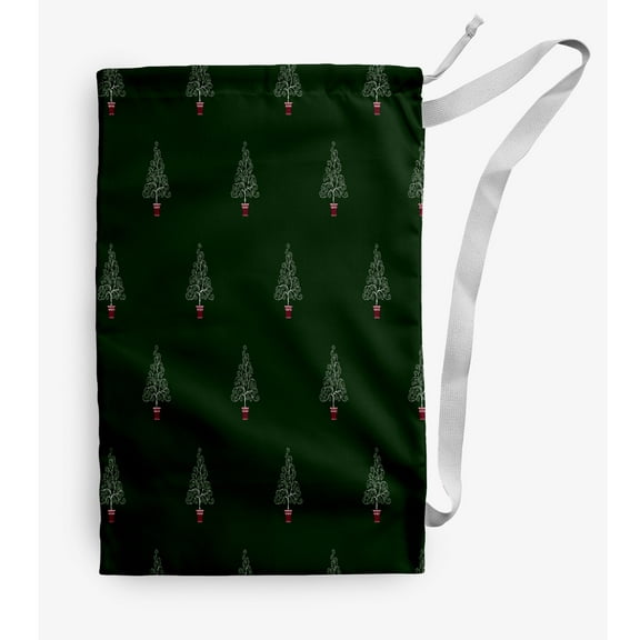 Simply Daisy Filigree Forrest 18 x 29 in Green Laundry Bag