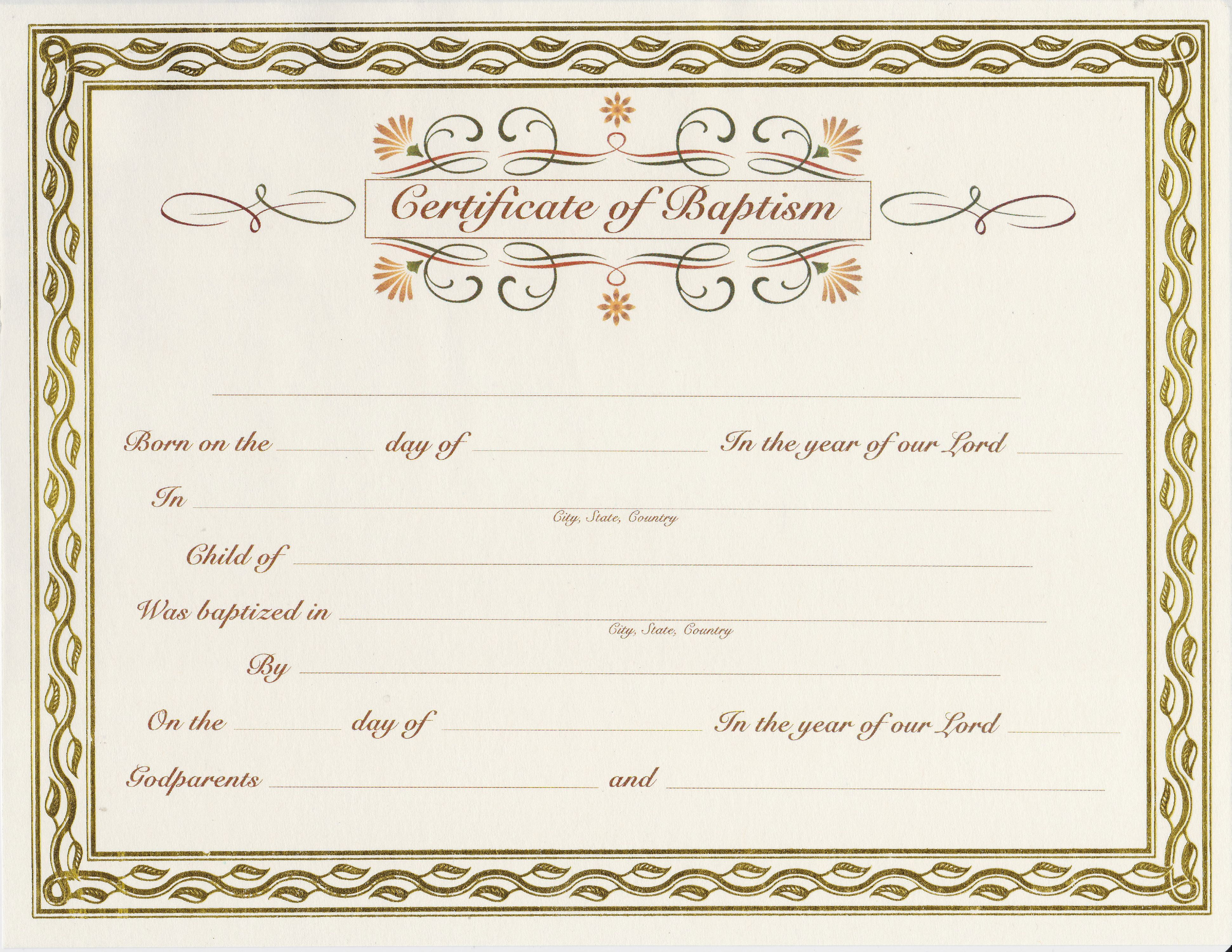 Baptism Certificate Printable