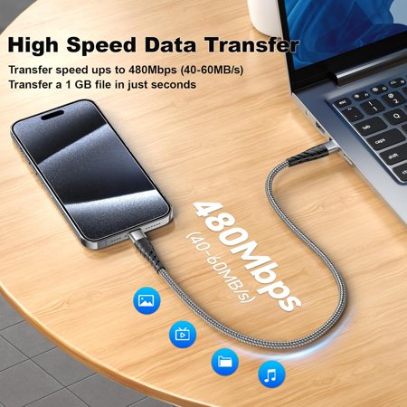 PYYAN-USB C to USB C Cable 5Pack 60W USB C to Type C Cable Fast Charge 6FT Long USB C Cable Compatible with Phone 16 15 Pro Plus Pro Max for S24 S23 for Pad Pro for Galaxyy S24 S23 S22 and More-Gray