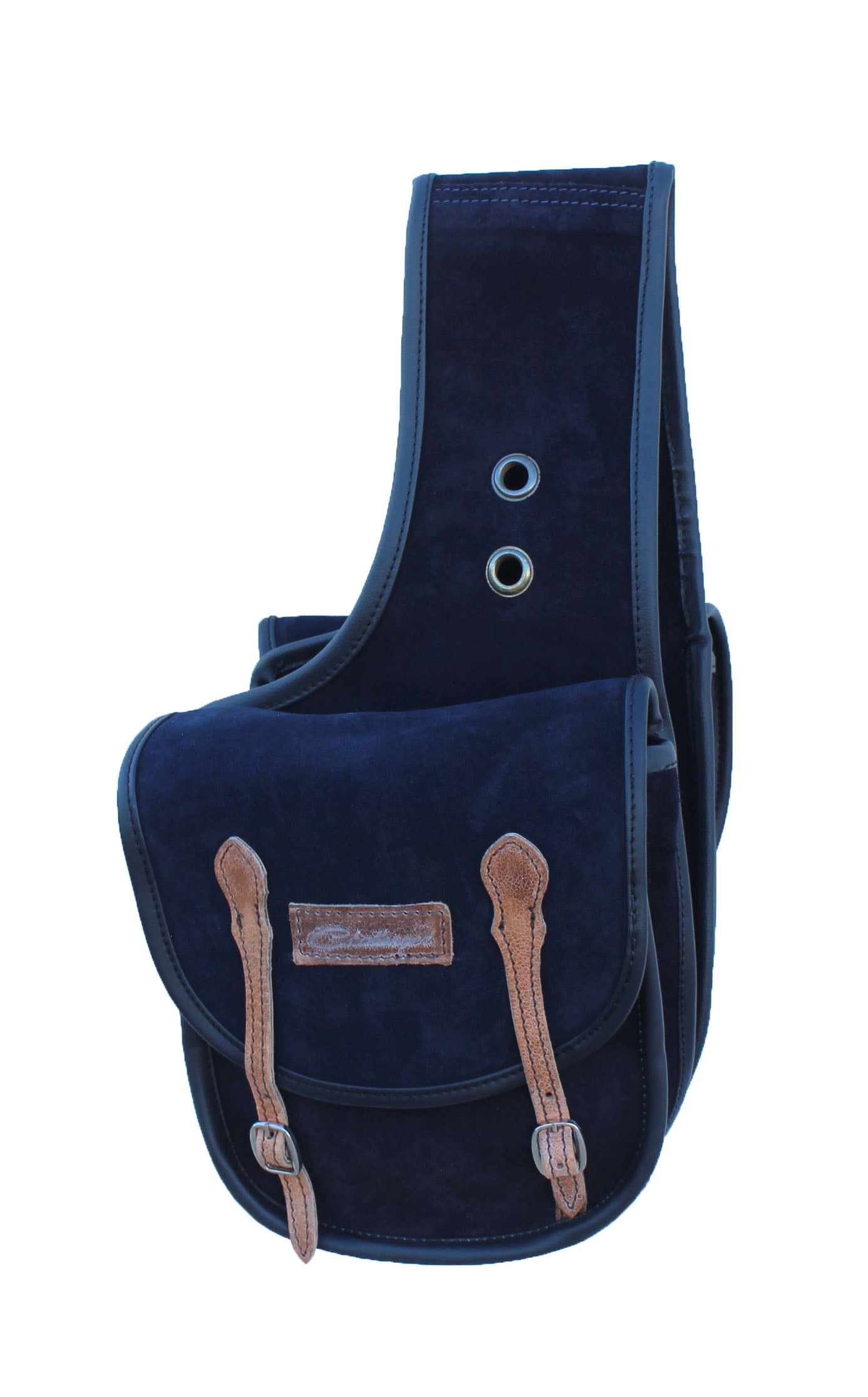 Horse Western Trail Riding Saddle Suede Leather Cantle Bag Navy