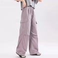 thumbnail image 4 of CAIVO Child Girls Cargo Pants For Preteen Girls Lightweight Utility Summer Trousers For Everyday Play And School Breathable Kids Pants Holiday Solid Color Streetwear, 4 of 5