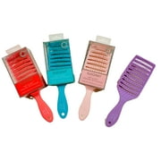 Elegant Wide Vent Wet & Dry Detangler Hairbrush ( Free Light Purple) and Coral, Pink, Teal Brush