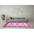 thumbnail image 3 of Ahgly Company Indoor Round Abstract Pink Modern Area Rugs, 5' Round, 3 of 4