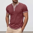 thumbnail image 2 of TBWNWG Men T Shirts Men's Summer Fashion Color Matching V Neck Short Sleeve Two Men's Short Sleeve T Shirt for Stylish Casual Wear,Size L, 2 of 7