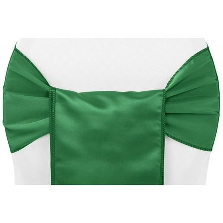 

10 Pcs Lamour Satin 8 W X 108 L Chair Sash - Emerald Green For Wedding Or Event Decor