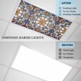 thumbnail image 3 of 1 Pack Vintage Flower Pattern Fluorescent Light Covers for Ceiling Lights White Orange Flower Blue Background Magnetic Ceiling Light Covers Overhead Light Filters for Office Classroom Home, 3 of 9