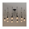 thumbnail image 1 of Lustre Araignée Design Industriel Vintage, Éclairage Suspendu Multiple pour Décoration Intérieure, Style Steampunk Rétro avec Structure Douce et Finition Résistante à la Décoloration (Noir), 1 of 1