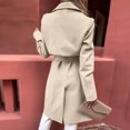 thumbnail image 4 of Vedolay Womens Coats 2023 Fall Fall Fashion Clothes Classy Open Front Coatigan Khaki,2XL, 4 of 5