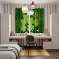 thumbnail image 6 of Curtains 84 Inches Long 2 Panels, Happy St Patrick's Day Grommets Window Treatment Curtain, Lucky Shamrocks Farmhouse Green Leaf Thermal Curtains Drapes for Living Room/Bathroom, 6 of 9