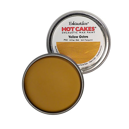 UPC: 0813043011618 | Enkaustikos Hot Cake Encaustic Wax Paint  1.5 oz. Tin  Yellow Ochre