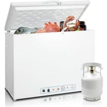 7 Cu ft Propane Chest Freezer LPG/110V 2 Way Freezer with Lock and Top Open Door Outdoor Camping