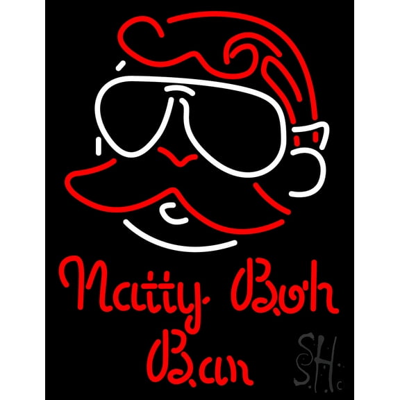 Natty Boh Bar LED Neon Sign 19 x 15 - inches, Clear Edge Cut Acrylic Backing, with Dimmer - Bright and Premium built indoor LED Neon Sign for Bar decor.