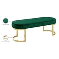 thumbnail image 3 of Meridian Furniture Lemar Contemporary Velvet Bench in Green, 3 of 4
