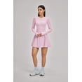 thumbnail image 3 of PISONIC Women Tennis Dress Long Sleeve Athletic Outfit with Built in Shorts Mini Golf Workout Dress with Pockets, 3 of 8