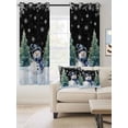 thumbnail image 2 of Fsddascl Black Snowman Christmas Blackout Curtains for Bedroom/Living Room, Thermal Insulated Kitchen Curtains, Snowflake Green Xmas Tree Grommet Darkening Window Treatment Drapes 52"x45"x2, 2 of 8