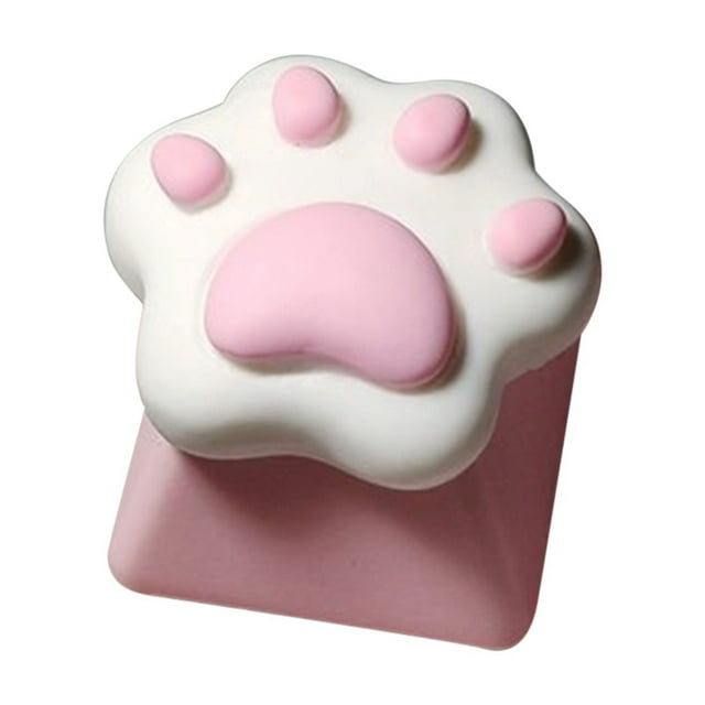 Ensemble de Touches de Clavier Mécanique, Design Mignon de Patte de Chat Lapin, Profil Bas, Matériau ABS, Compatible avec les Interrupteurs Standard Cherry MX