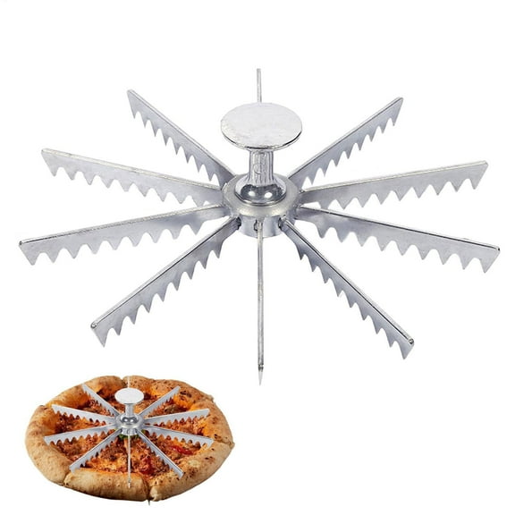 10-Cut Aluminum Pie and Cake Marker- Guideline and Portion Divider Cake Cutter Silver Pie Slice Cutter Baking Tools Kitchen Accessories Cook Supplies for Cheesecake Pizza,C