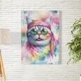 thumbnail image 2 of Hippie British Shorthair Portrait Watercolor Tie-Dye Vintage Styles Vertical Matte Canvas Poster Cat Lover Kitten Owner Gifts Wall Art Home Decor - 00014, 2 of 5