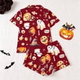 thumbnail image 4 of TGPMGRZ Womens Halloween Sleepwear Cute Short Sleeve Shirts Relaxed Fit Shorts Halloween Night Outfit, 4 of 9