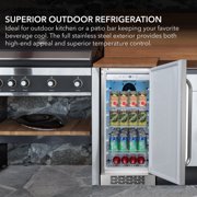 Whynter BOR-326FS 15″ Built-In Energy Star 3.0 cu. ft. Indoor/Outdoor Beverage Refrigerator Cooler Weatherproof in Stainless Steel