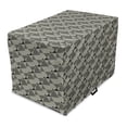 thumbnail image 1 of Abstract Dog Crate Cover, Complex Geometric Triangles with Scrapbook Style Stripes Minimal, Easy to Use Pet Kennel Cover Small Dogs Puppies Kittens, 7 Sizes, Dark Taupe Grey and Ivory, by Ambesonne, 1 of 6