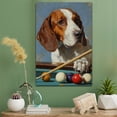 thumbnail image 3 of Treeing Walker Coonhound Cute Dog Billiards Canvas Canvas – Retro Treeing Walker Coonhound Dog Batter in Action With Billiards for Themed Living Room, Pet Shop Decor, 3 of 5