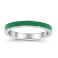 thumbnail image 3 of Full Eternity Stackable Band Ring Green Enamel 925 Sterling Silver Size 12, 3 of 6