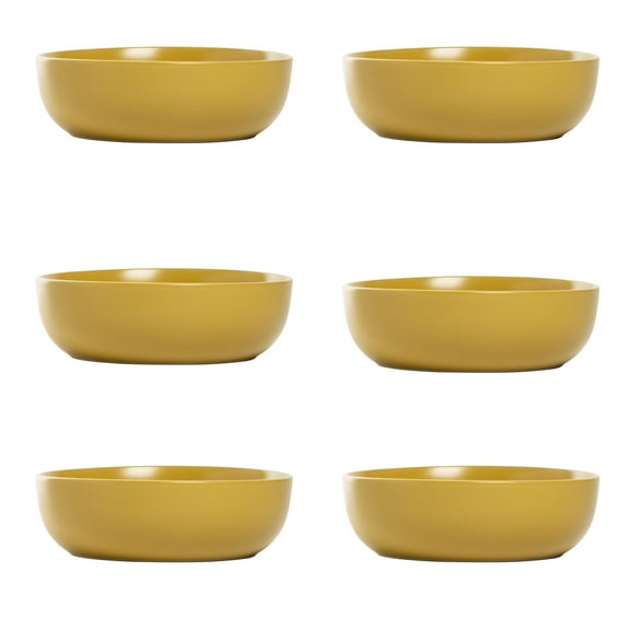 10 Strawberry Street Wazee Matte Coupe Dinnerware, Bowl, Yellow,  Set of 6