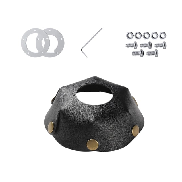 Cubierta de lámpara impermeable de cuero Zulema Pantalla extraíble Negro