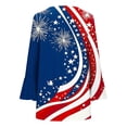 thumbnail image 4 of Kvture 4th of July Tops for Women Henley V Neck Button 3/4 Sleeve Blouse Independence Day Patriotic T Shirts Summer A Navy Tees M, 4 of 5