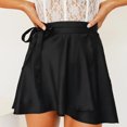 thumbnail image 1 of Mini Falda Falda de playa Falda de fiesta con cordones Falda suelta ajustada suave para mujer (Negro L) Cgtredaw Para estrenar, 1 of 1